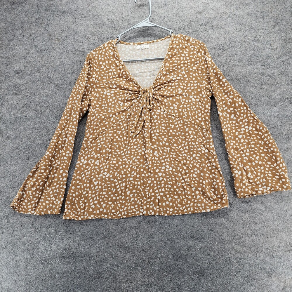 Maurices Shirt Womens Small Brown Long Sleeve